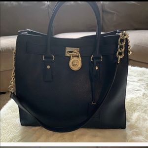Michael Kors Hamilton navy saffiano bag